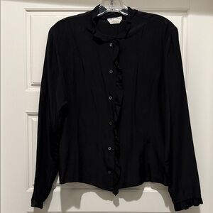 Calvin Klein Silk Black Button Down Shirt